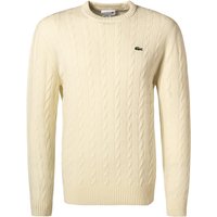 LACOSTE Herren Pullover beige Wolle unifarben Classic Fit von Lacoste