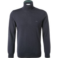 LACOSTE Herren Rollkragenpullover blau Wolle unifarben von Lacoste