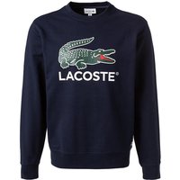 LACOSTE Herren Sweatshirt blau Baumwolle Logo und Motiv von Lacoste