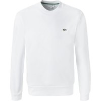 LACOSTE Herren Sweatshirt weiß Baumwolle unifarben Classic Fit von Lacoste