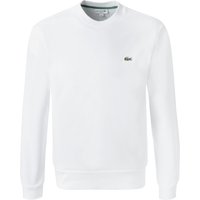 LACOSTE Herren Sweatshirt weiß Baumwolle unifarben Classic Fit von Lacoste