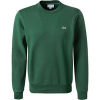 LACOSTE Herren Sweatshirt grün Baumwolle unifarben Classic Fit von Lacoste