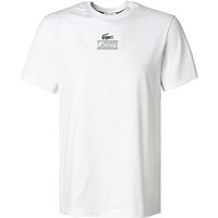 LACOSTE Herren T-Shirt weiß Baumwolle von Lacoste