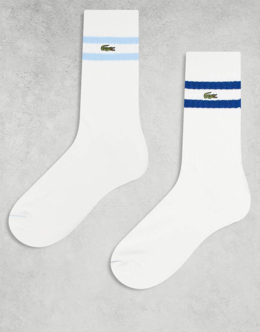 Lacoste - 2er-Pack Socken in Weiß mit Streifendetail von Lacoste