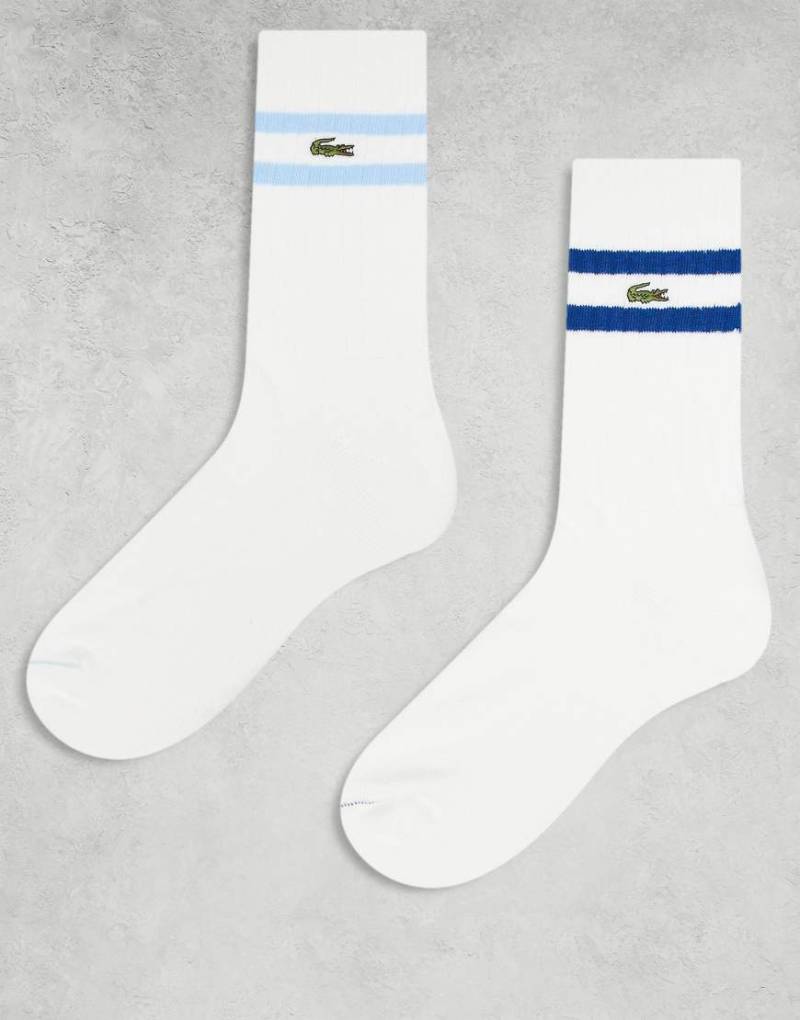 Lacoste - 2er-Pack Socken in Weiß mit Streifendetail von Lacoste