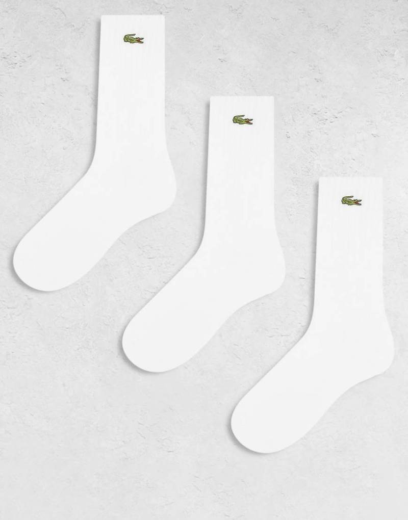 Lacoste - 3er-Pack Knöchelsocken in Weiß mit Logo von Lacoste