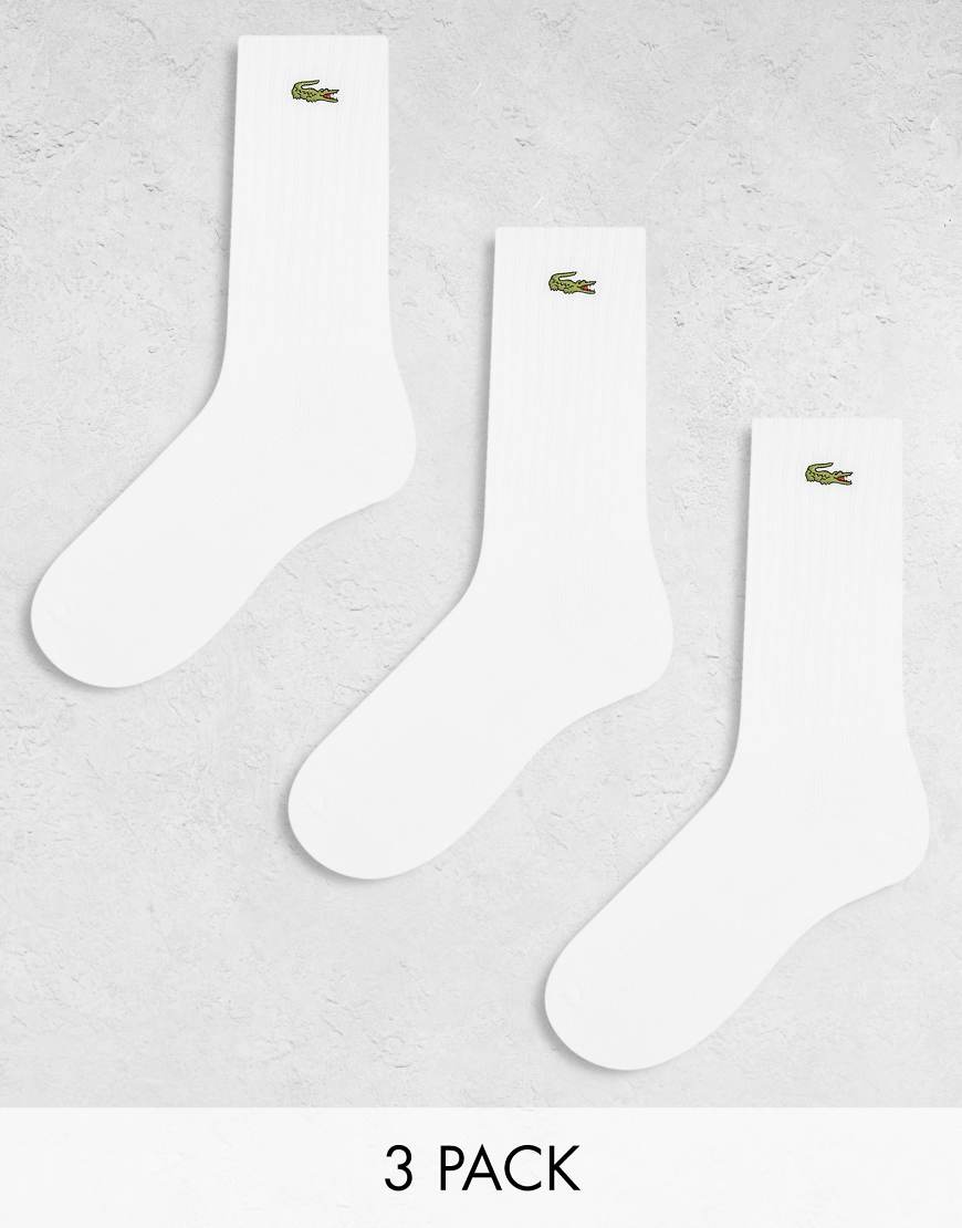 Lacoste - 3er-Pack Knöchelsocken in Weiß mit Logo von Lacoste