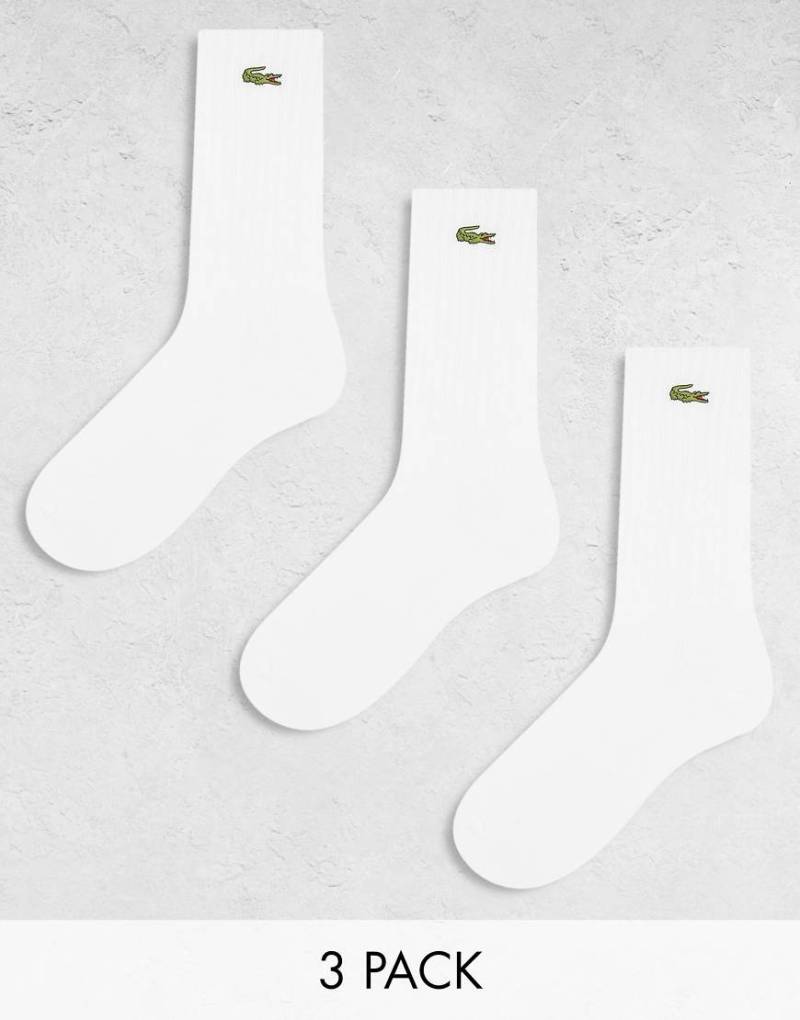 Lacoste - 3er-Pack Knöchelsocken in Weiß mit Logo von Lacoste
