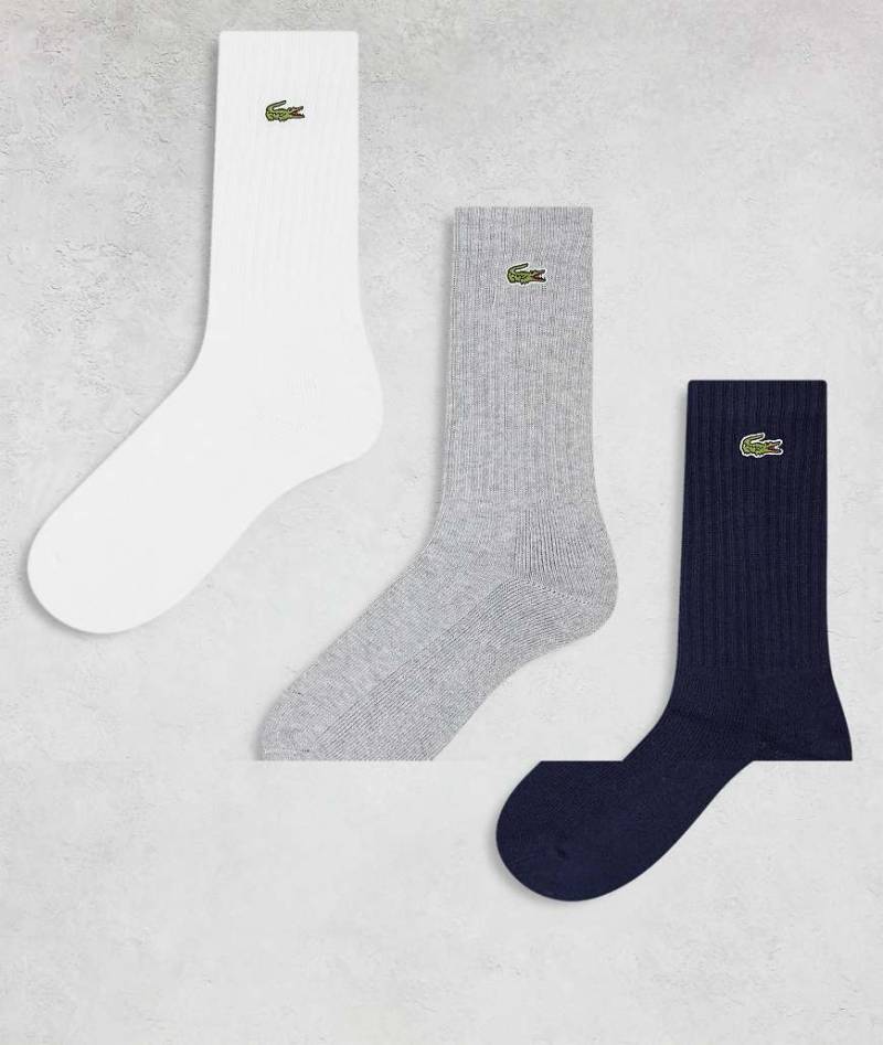 Lacoste - 3er-Pack Sportsocken in Schwarz, Grau und Weiß von Lacoste