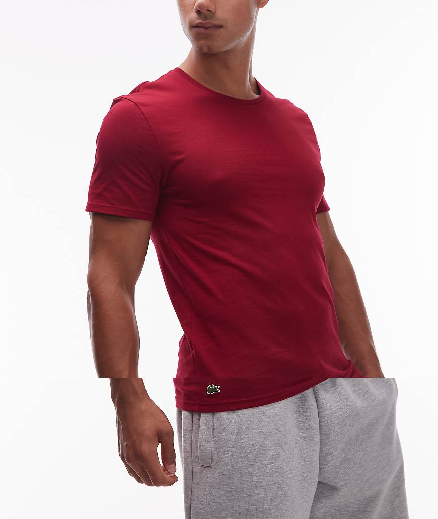 Lacoste - 3er-Pack T-Shirts in Blau/Burgunderrot-Bunt von Lacoste