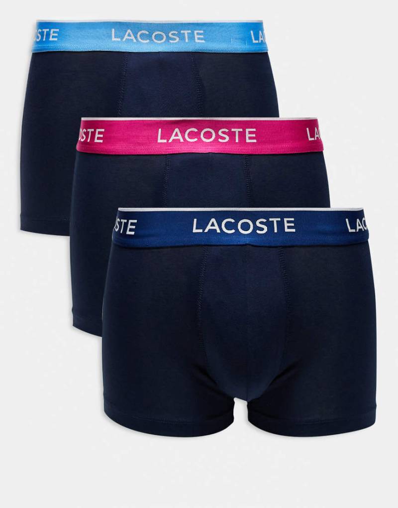 Lacoste - 3er-Pack Unterhosen in Marineblau mit Kontrastnaht von Lacoste