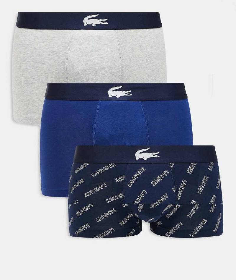 Lacoste - 3er-Pack Unterhosen mit Krokodilmuster/in Marineblau-Bunt von Lacoste