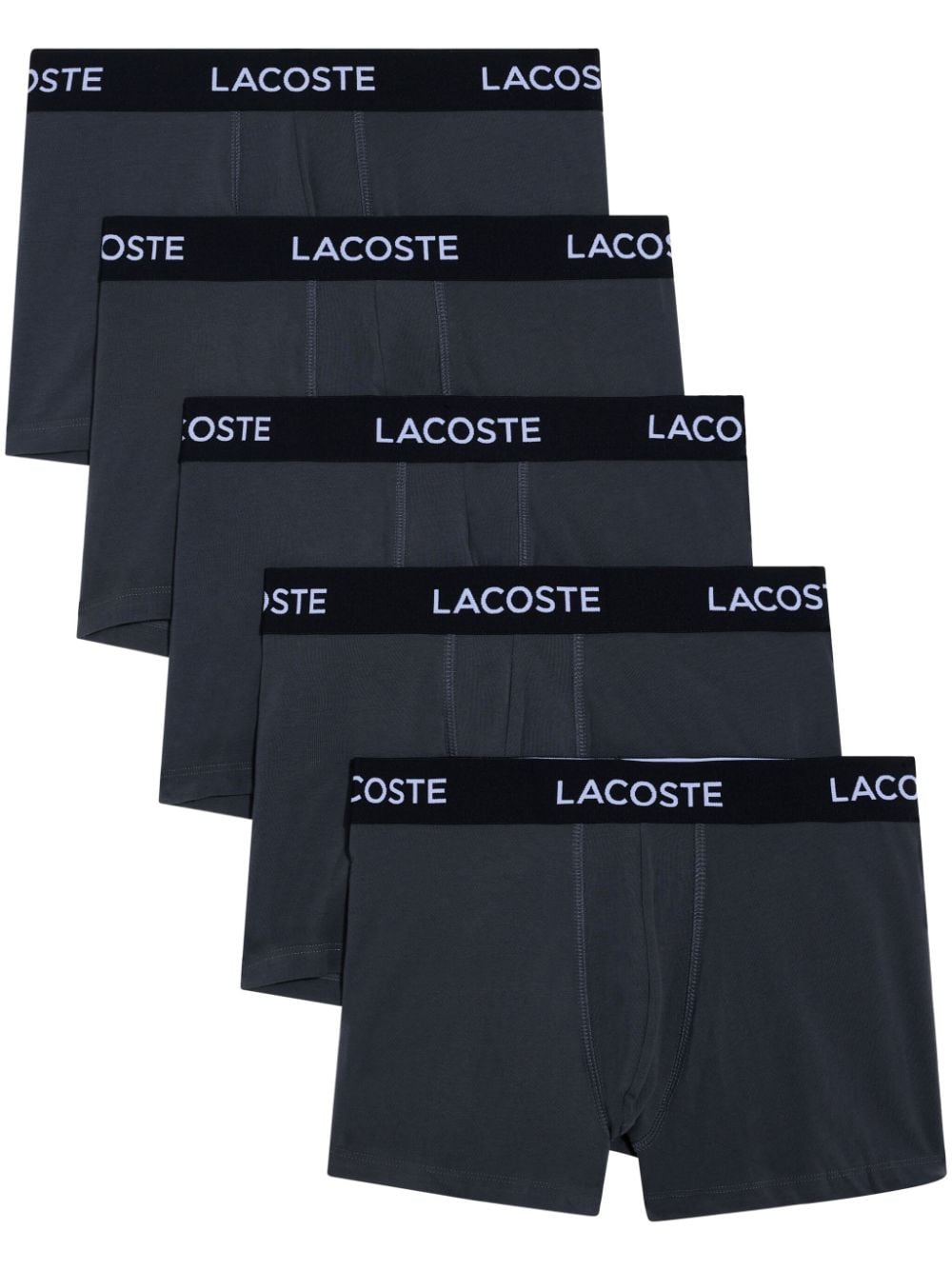 Lacoste 5er-Set Boxershorts mit Logo-Print - Grau von Lacoste