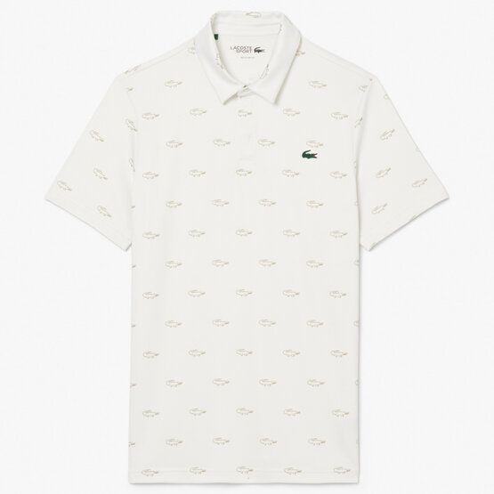 Lacoste AOP Crocodile Print Halbarm Polo weiß von Lacoste