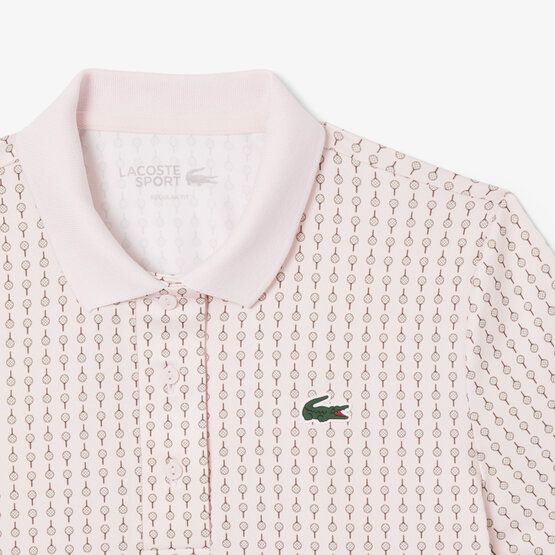 Lacoste AOP Halbarm Polo rosa von Lacoste