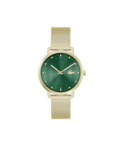 Lacoste Analog Quarzuhr für Damen Kollektion CROCORIGIN mit Goldfarben Edelstahlarmband - 2001356 von Lacoste