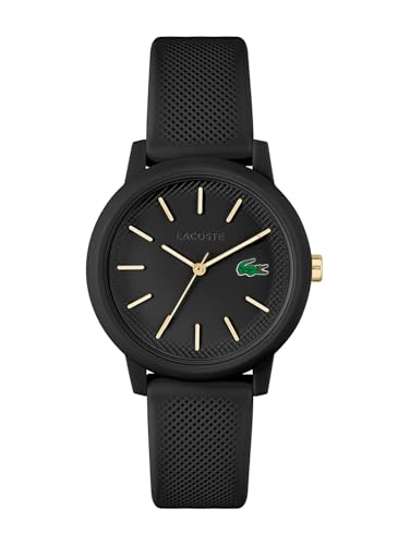 Lacoste Analog Quarzuhr für Damen Kollektion LACOSTE.12.12 mit Schwarzes Silikonarmband - 2001212 von Lacoste