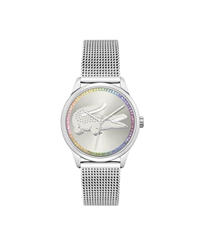 Lacoste Analog Quarzuhr für Damen mit Silbernes Edelstahl-Mesh-Gliederarmband - 2001259 von Lacoste