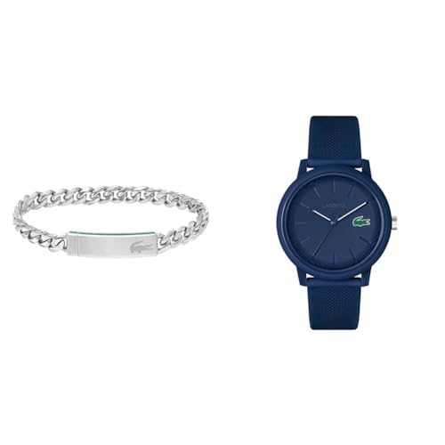 Lacoste Analog Quarzuhr für Herren mit Marinblaues Silikonarmband - 2011172 Gliederarmband für Herren Kollektion Baseline - 2040081 von Lacoste