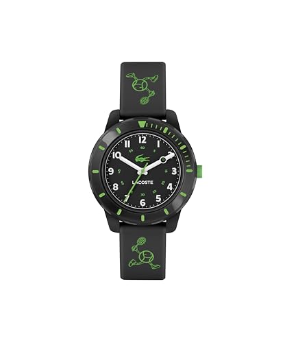 Lacoste Analog Quarzuhr für Kinder Kollektion Mini Tennis mit Schwarzes Silikonarmband - 2030061 von Lacoste