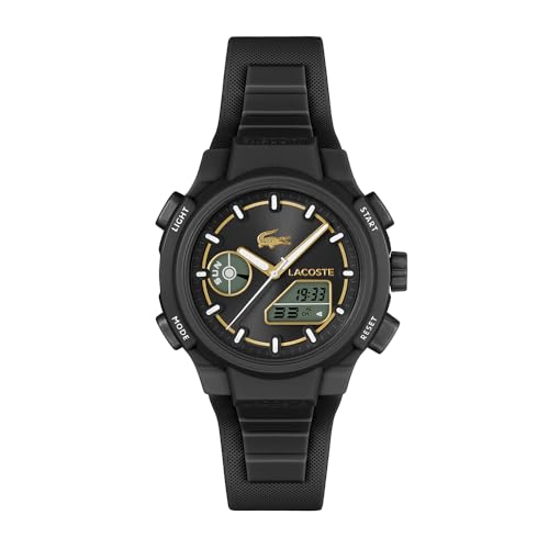 Lacoste Analoge-Digitale Multifunktions-Quarzuhr für Damen Kollektion LC33 mit Schwarzes Silikonarmband - 2001434 von Lacoste