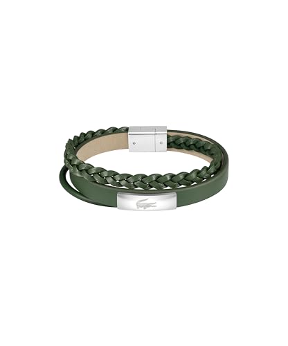 Lacoste Armband für Herren Kollektion FUSION mit Grünem Leder und Edelstahl mit einer Gravierten Plakette - 2040319 Lacoste Armband für Herren Kollektion FUSION mit Grünem Leder und Edelstahl mit einer Gravierten Plakette - 2040319 von Lacoste