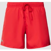 Lacoste Badehose mit Logo-Patch Modell 'Basic' in Rot, Größe M von Lacoste