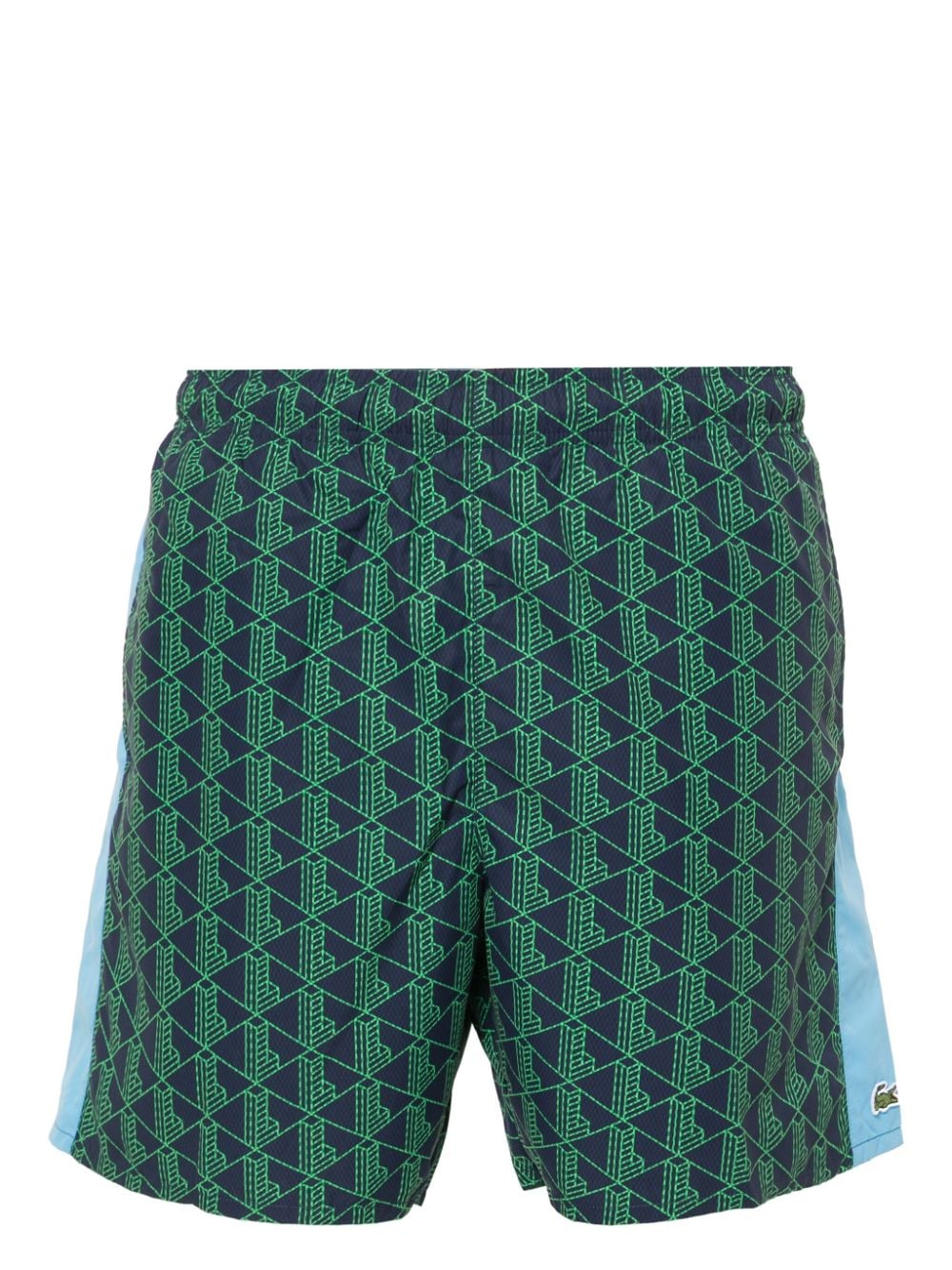 Lacoste Badeshorts mit Monogramm-Print - Blau von Lacoste