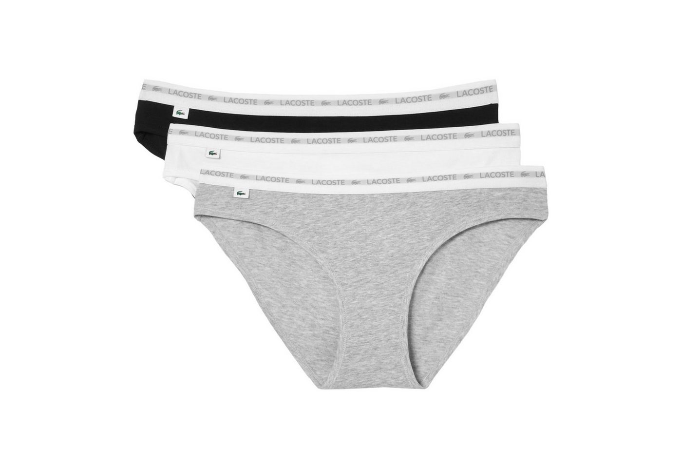 Lacoste Bikinislip Bikini Slip (3-St) mit genähtem Krokodil-Logo am Bund von Lacoste