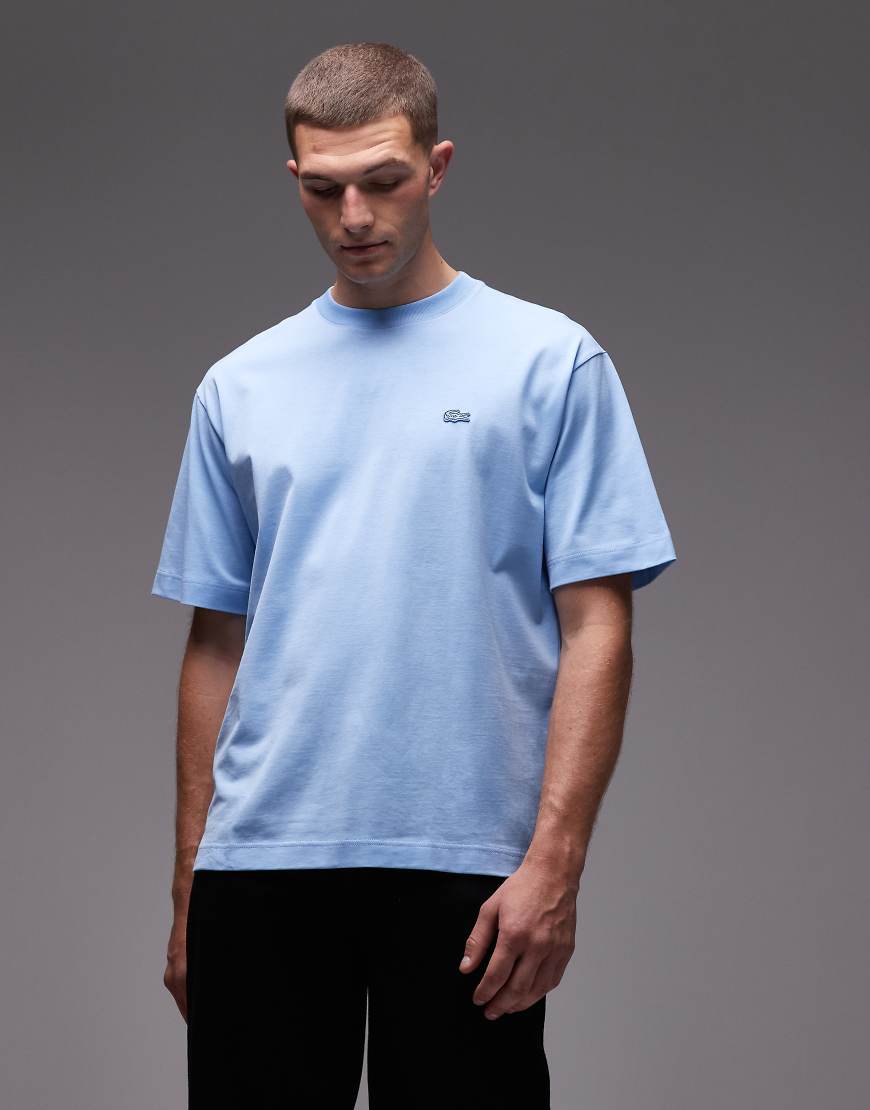 Lacoste - Boxy-Fit-T-Shirt in Hellblau von Lacoste