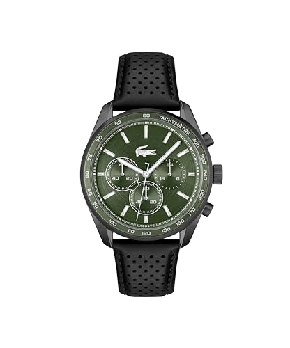 Lacoste Chronograph Quarz Uhr für Herren Kollektion Boston mit Schwarzes Lederarmband - 2011345 Lacoste Chronograph Quarz Uhr für Herren Kollektion Boston mit Schwarzes Lederarmband - 2011345 von Lacoste