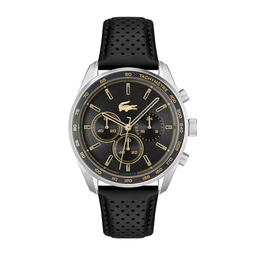 Lacoste Chronograph Quarz Uhr für Herren Kollektion Boston mit Schwarzes Lederarmband - 2011379 Lacoste Chronograph Quarz Uhr für Herren Kollektion Boston mit Schwarzes Lederarmband - 2011379 von Lacoste