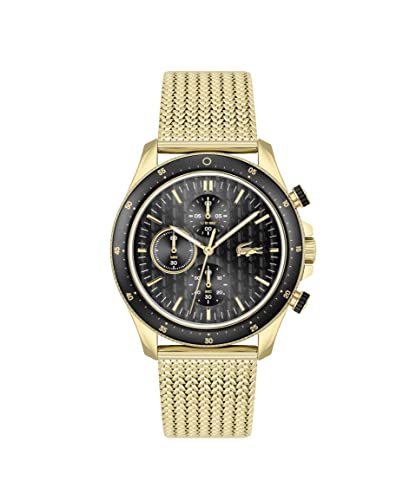 Lacoste Chronograph Quarz Uhr für Herren mit Gelbgoldfarbenes Edelstahlarmband - 2011254 von Lacoste