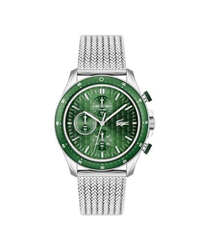 Lacoste Chronograph Quarz Uhr für Herren Kollektion NEO Heritage mit Silbernes Edelstahlarmband - 2011255 von Lacoste