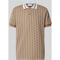 Lacoste Classic Fit Poloshirt mit Allover-Muster in Beige, Größe XXL von Lacoste