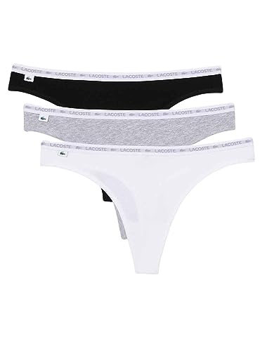 Lacoste Damen 8F1341 G-String, Noir/Blanc-Argent Chine, von Lacoste