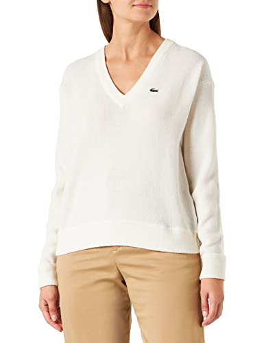 Lacoste Damen Af9554 Pullover, Mehl, 32 von Lacoste