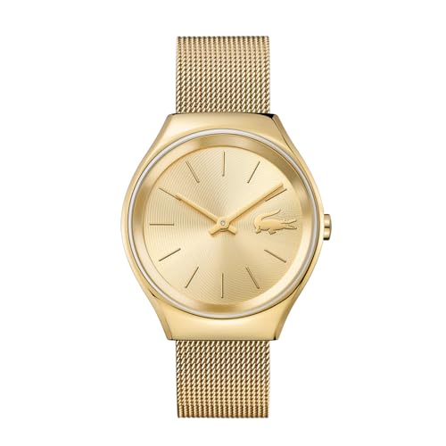 Lacoste Analog Quarzuhr für Damen mit Gelbgoldfarbenes Edelstahlarmband - 2000952 von Lacoste