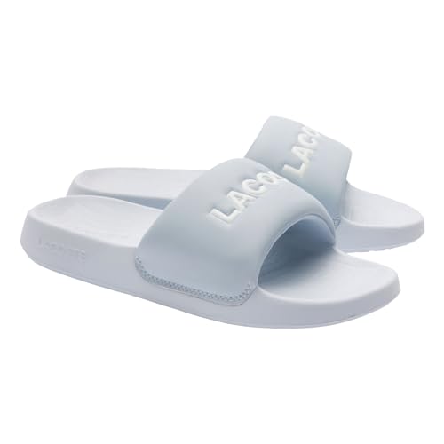 Lacoste Damen Badeschuhe Poolsandalen Schlappen Serve Slide 1.0, Farbe:Blau, Artikel:-LB2 Light bue, Schuhgröße:EUR 38 von Lacoste