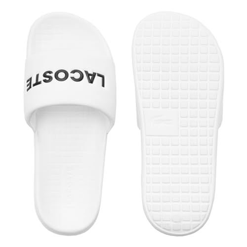 Lacoste Damen Badeschuhe Poolsandalen Schlappen Serve Slide 1.0, Farbe:Weiß, Artikel:-147 White, Schuhgröße:EUR 38 von Lacoste