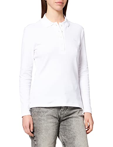 Lacoste Damen Langarm Slim Fit Polo, PF5464, Weiß, 44 von Lacoste