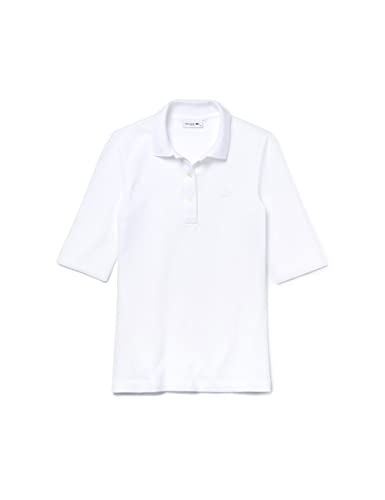 Lacoste - Damen Polo Kurzarm, Weiß, 38 von Lacoste