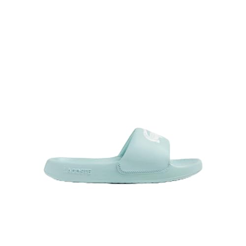 Lacoste Damen Pantoletten Serve Slide 1.0 123 1 CFA, Frauen Slipper,sommerclogs,Sandalen,Freizeitschuhe,Schlupfschuhe,TÜRKIS/Weiss (2L5),37 EU / 4 UK von Lacoste