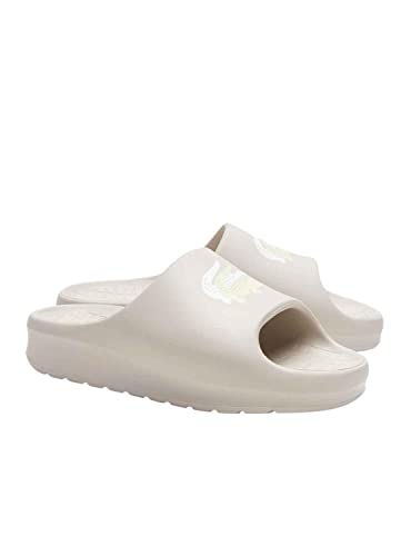 Lacoste Damen Pantoletten Serve Slide 2.0 123 1 CFA, Frauen Slipper,Schlupfschuhe,schluepfschuhe,Slides,Slip-ons,Mules,Offwhite (18C),39.5 EU / 6 UK von Lacoste