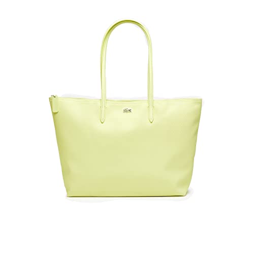 Lacoste Damen Shopper L SHOPPING BAG,Lederimitat (100% PVC),35x30x14cm, Handtasche Schultertasche Tote-Bag,GELB (A27),Einheitsgröße (One Size) von Lacoste