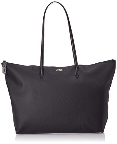 Lacoste Damen Shopper L Shopping Bag,Lederimitat (100% PVC),35x30x14cm, Handtasche Schultertasche Tote-Bag,SCHWARZ (000),Einheitsgröße (One Size) von Lacoste