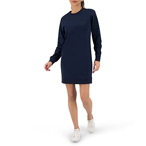 Lacoste Damen Sweatshirtkleid EF2591, Frauen Freizeitkleid,Langarm,Rundhalsausschnitt,Regular Fit,Blau,40 von Lacoste