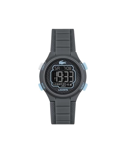 Lacoste Digitaluhr für Kinder Kollektion LC33 mit Dunkelgrau Silikonarmband - 2030068 von Lacoste