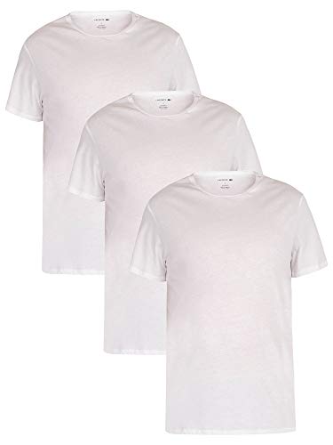 Lacoste Herren Th3451 Schlafanzug Oberteil, Weiß (001), L (3er Pack) von Lacoste