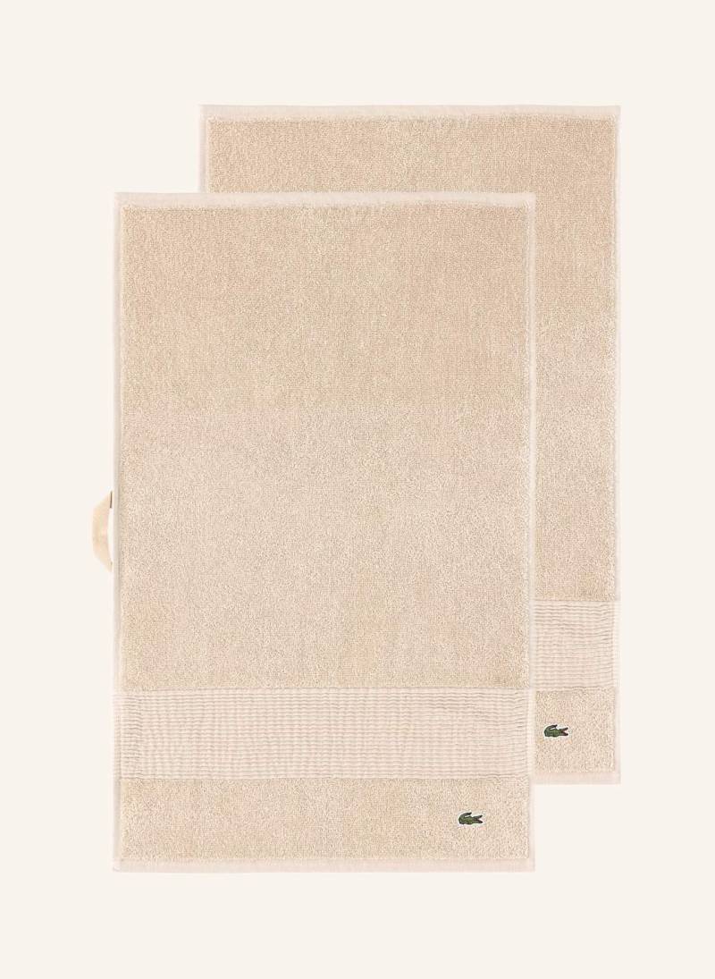 Lacoste Gästetuch 2er Set Llecroco beige von Lacoste
